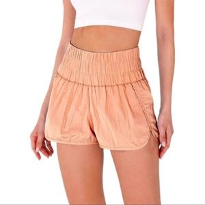NEW Free People The Way Home Shorts in Pearleacent Peach 🍑